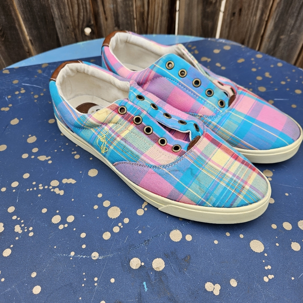 Baby Phat Colorful Plaid Sneakers Women Size 8 - Picture 12 of 16